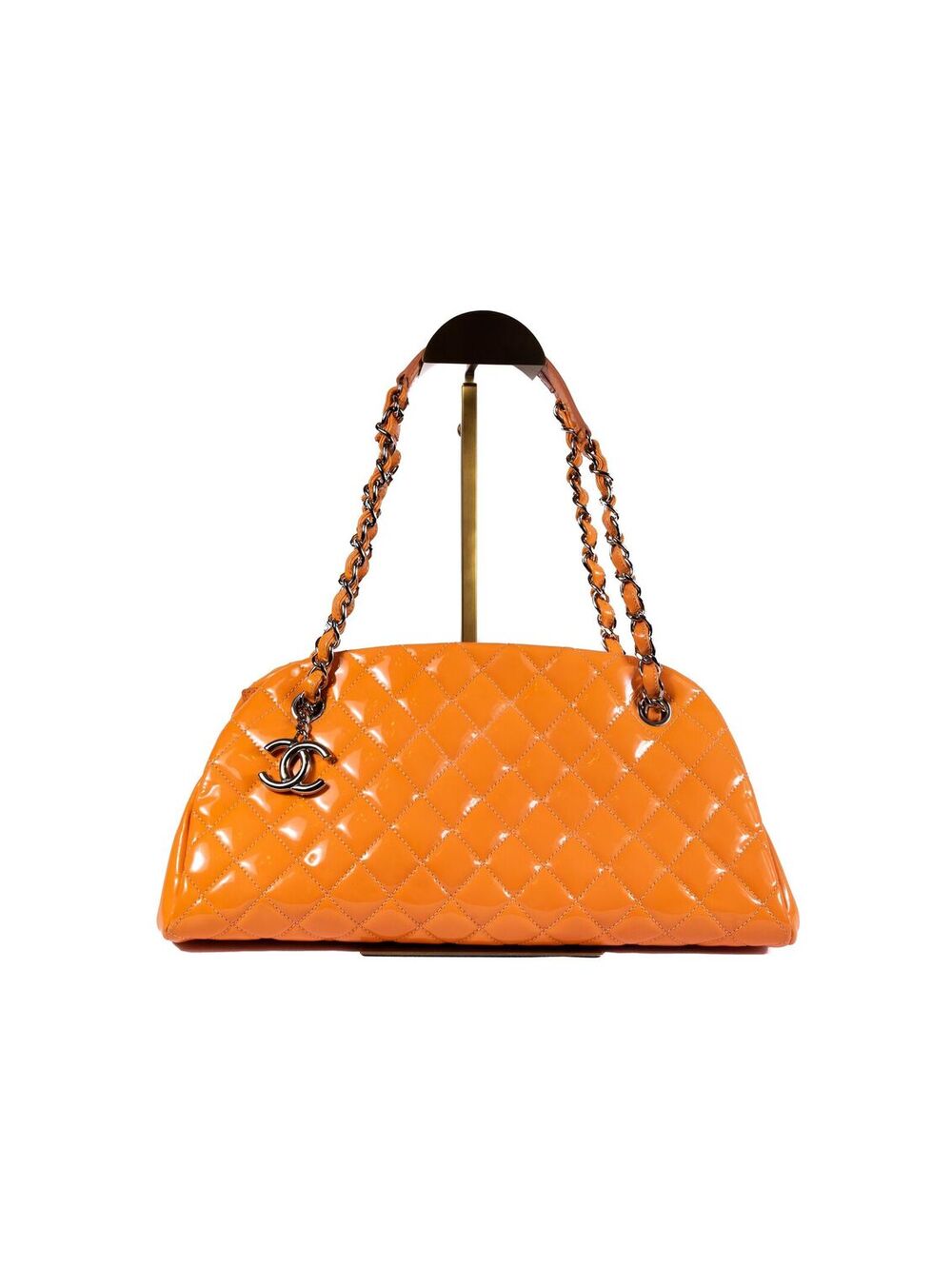 Chanel Patent Kisslock Doctor Bag Orange